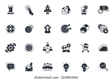 marketing thin line icons. Vector illustration isolated on white. Editable stroke.