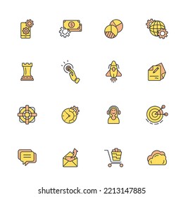 iconos de línea delgada de marketing. Ilustración vectorial aislada en blanco. Trazo editable.