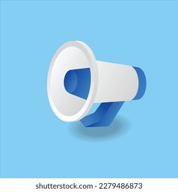 Marketing time concept, 3d megaphone, loudspeaker. Vector illustration