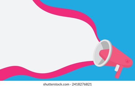 Marketing time concept, realistic megaphone, loudspeaker with lightning. Vector illustration