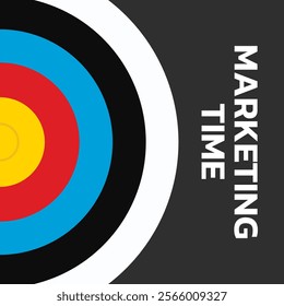 Marketing time concept. Targeting the business. Flat design target. Game of darts. Vector illustration