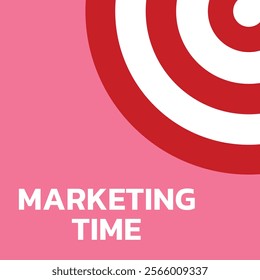 Marketing time concept. Targeting the business. Flat design target. Game of darts. Vector illustration