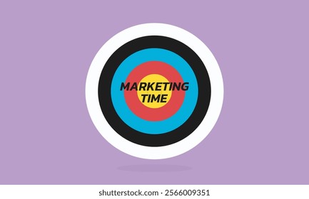 Marketing time concept. Targeting the business. Flat design target. Game of darts. Vector illustration