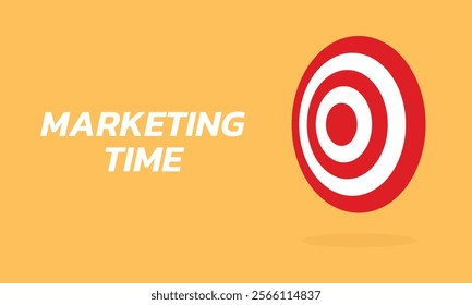 Marketing time concept. Targeting the business. Flat design target. Game of darts. Vector illustration