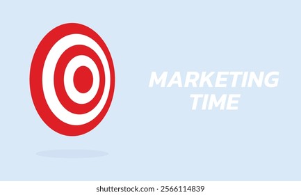 Marketing time concept. Targeting the business. Flat design target. Game of darts. Vector illustration