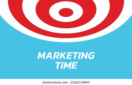 Marketing time concept. Targeting the business. Flat design target. Game of darts. Vector illustration