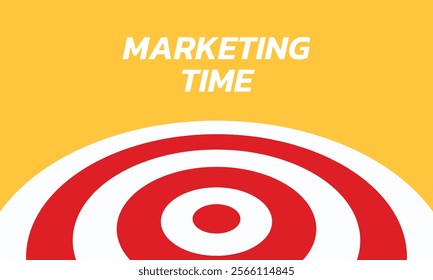 Marketing time concept. Targeting the business. Flat design target. Game of darts. Vector illustration