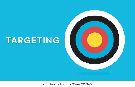 Marketing time concept. Targeting the business. Flat design target. Game of darts. Vector illustration