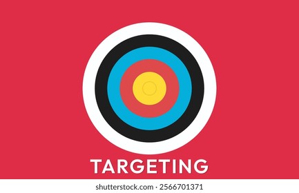 Marketing time concept. Targeting the business. Flat design target. Game of darts. Vector illustration