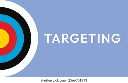 Marketing time concept. Targeting the business. Flat design target. Game of darts. Vector illustration