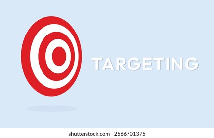 Marketing time concept. Targeting the business. Flat design target. Game of darts. Vector illustration