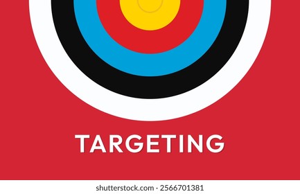 Marketing time concept. Targeting the business. Flat design target. Game of darts. Vector illustration