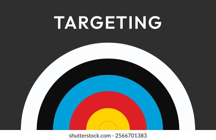 Marketing time concept. Targeting the business. Flat design target. Game of darts. Vector illustration