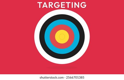 Marketing time concept. Targeting the business. Flat design target. Game of darts. Vector illustration