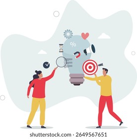 Dicas e truques de marketing como conselhos de especialistas inteligentes . vida de personagem .