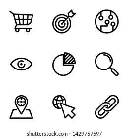 Marketing tools icon. Black vector
