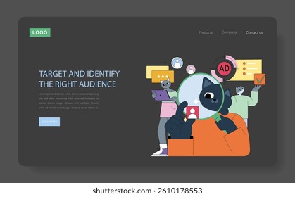 Marketing tools for identifying target audiences effectively. The illustration emphasizes modern approaches using technology to enhance outreach strategies. Engaging visuals reflect the importance of
