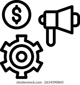 Marketing Tools Line Vector Icon Design