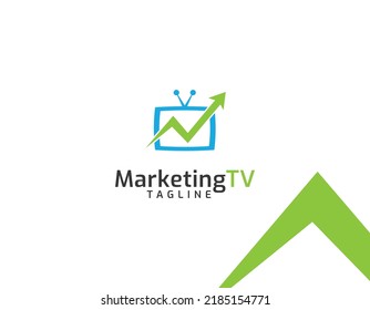 Marketing TV logo template, Arrow and TV concept