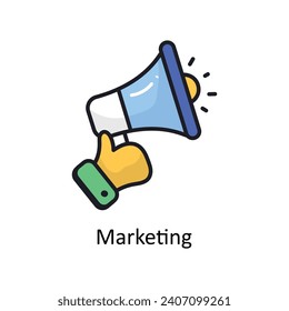 Marketing vector Filled outline doodle Design illustration. Symbol on White background EPS 10 File 