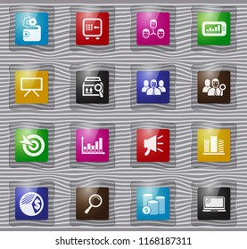Marketing vector glass icons for user interface design