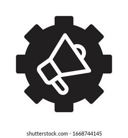 icono plano de glifo vectorial de marketing 