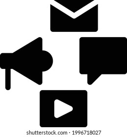 icono plano de glifo vector de marketing