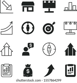marketing vector icon set such as: save, statistic, green, analyzing, shape, stall, outline, open, snack, focus, trend, casino, solution, competition, dartboard, communication, crisis, prosperity