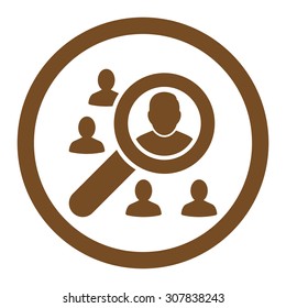 Marketing vector icon. This rounded flat symbol is drawn with brown color on a white background.