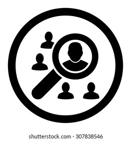 Marketing vector icon. This rounded flat symbol is drawn with black color on a white background.