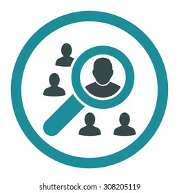 Marketing vector icon. This rounded flat symbol is drawn with soft blue colors on a white background.