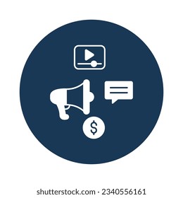 Icono de vector de marketing con colores de fondo de moda que pueden editar o modificar fácilmente

