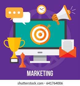 marketing. vector illustration. information technology and business design concept.