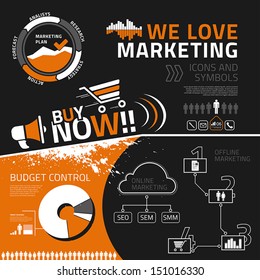 Marketing vector infographics elements for business reports and presentations