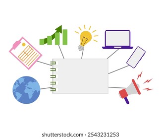 Marketing. Vector simple color flat illustration. 