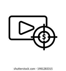 Marketing video line icon. Business symbol. simple illustration. Editable stroke. Design template vector
