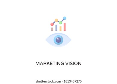 Marketing Vision flat icon in vector. Logotype