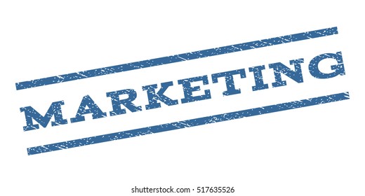 Marketing watermark stamp. Text caption between parallel lines with grunge design style. Rubber seal stamp with dirty texture. Vector cobalt blue color ink imprint on a white background.