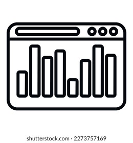Marketing web chart icon outline vector. Digital business. Price mobile