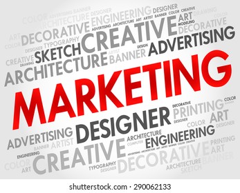 MARKETING word cloud, business concept