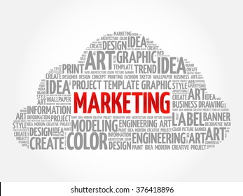 MARKETING word cloud, creative business concept background