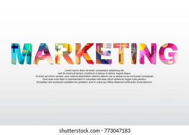 Marketing word creative design Concept . Modern Vector Illustration concept of word marketing