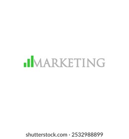 Logotipo de marca de palabras de marketing con gráfico de barras