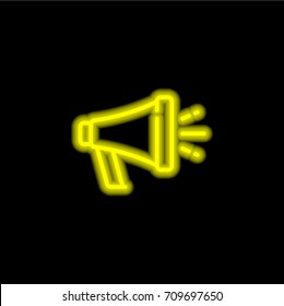 Marketing yellow glowing neon ui ux icon. Glowing sign logo vector