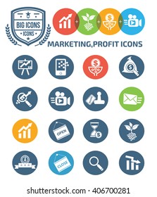 Marketing,profit icons,vector