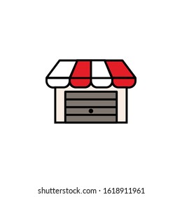 Marketplace with colour outline icon vector illustration logo template for many purpose.