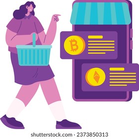 Marketplace Crypto Bitcoin Blockchain illustration