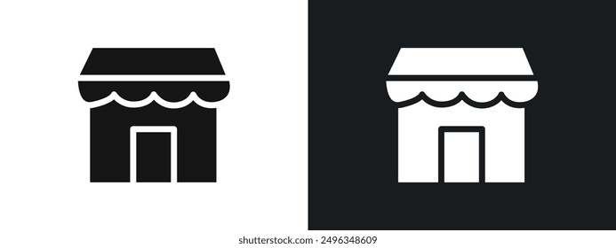 Marketplace icon linear graphics set vector in black