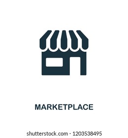 Marketplace icon. Premium style design from crowdfunding collection. UX and UI. Pixel perfect marketplace icon. For web design, apps, software, printing usage.