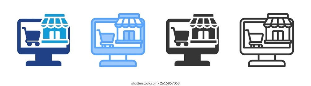 Marketplace icon set multiple style collection